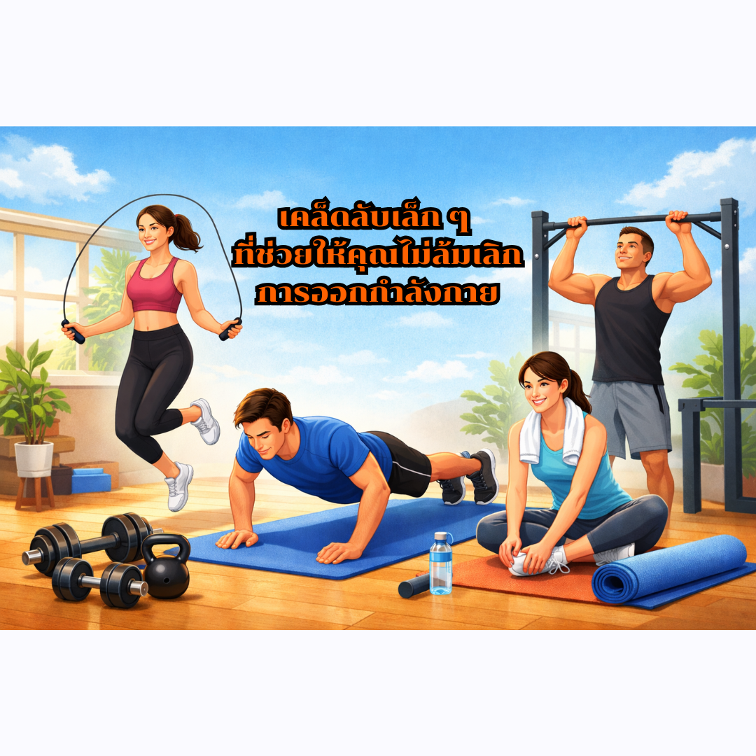 เคล็ดลับเล็ก ๆ ที่ช่วยให้คุณไม่ล้มเลิกการออกกำลังกาย เคล็ดลับเล็ก ๆ ที่ช่วยให้คุณไม่ล้มเลิกการออกกำลังกาย